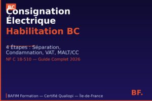 Consignation électrique habilitation BC - 4 étapes procédure NF C 18-510 2026