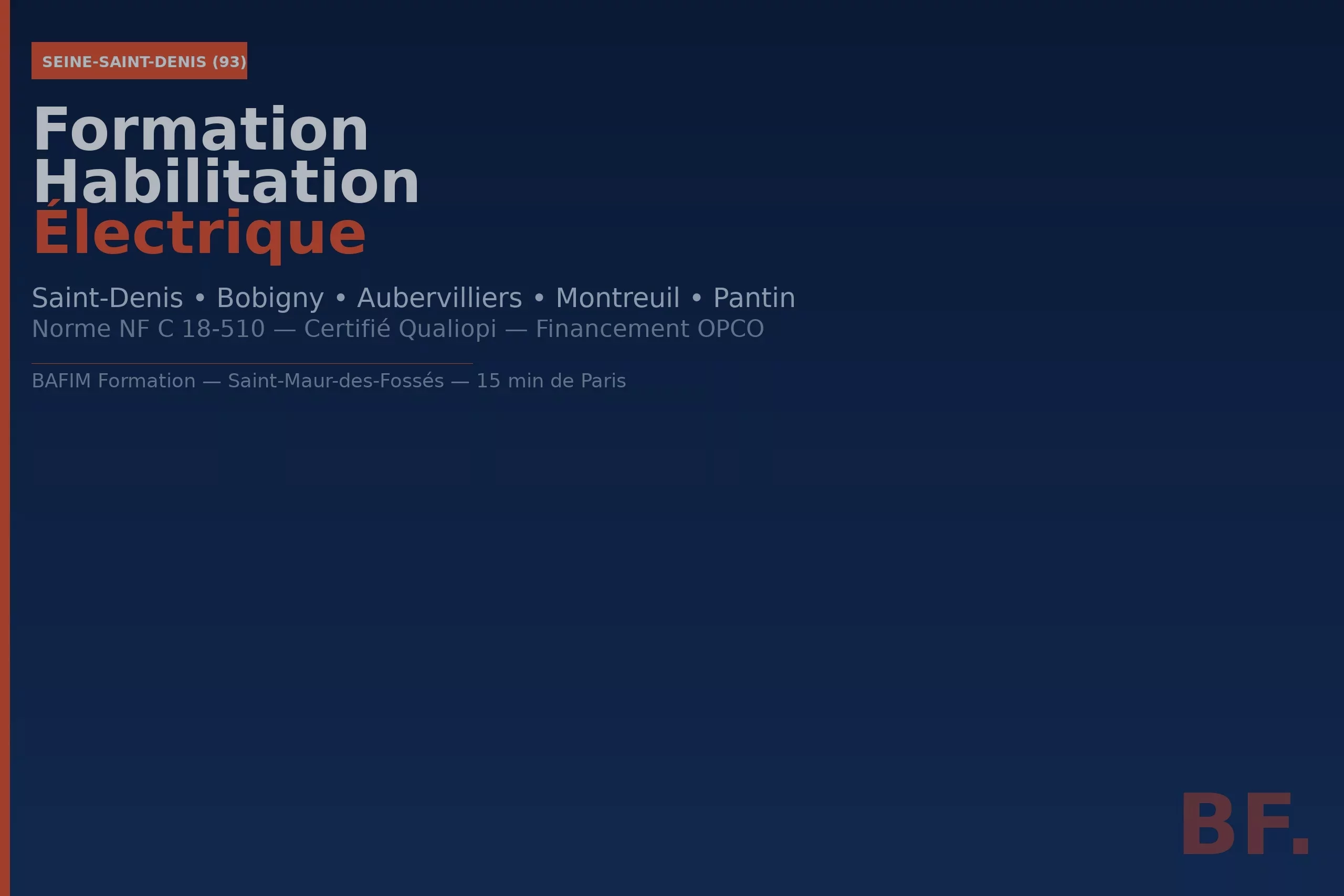 Formation habilitation électrique Val-d’Oise 95 — Cergy Argenteuil Gonesse — NF C 18-510 Qualiopi BAFIM