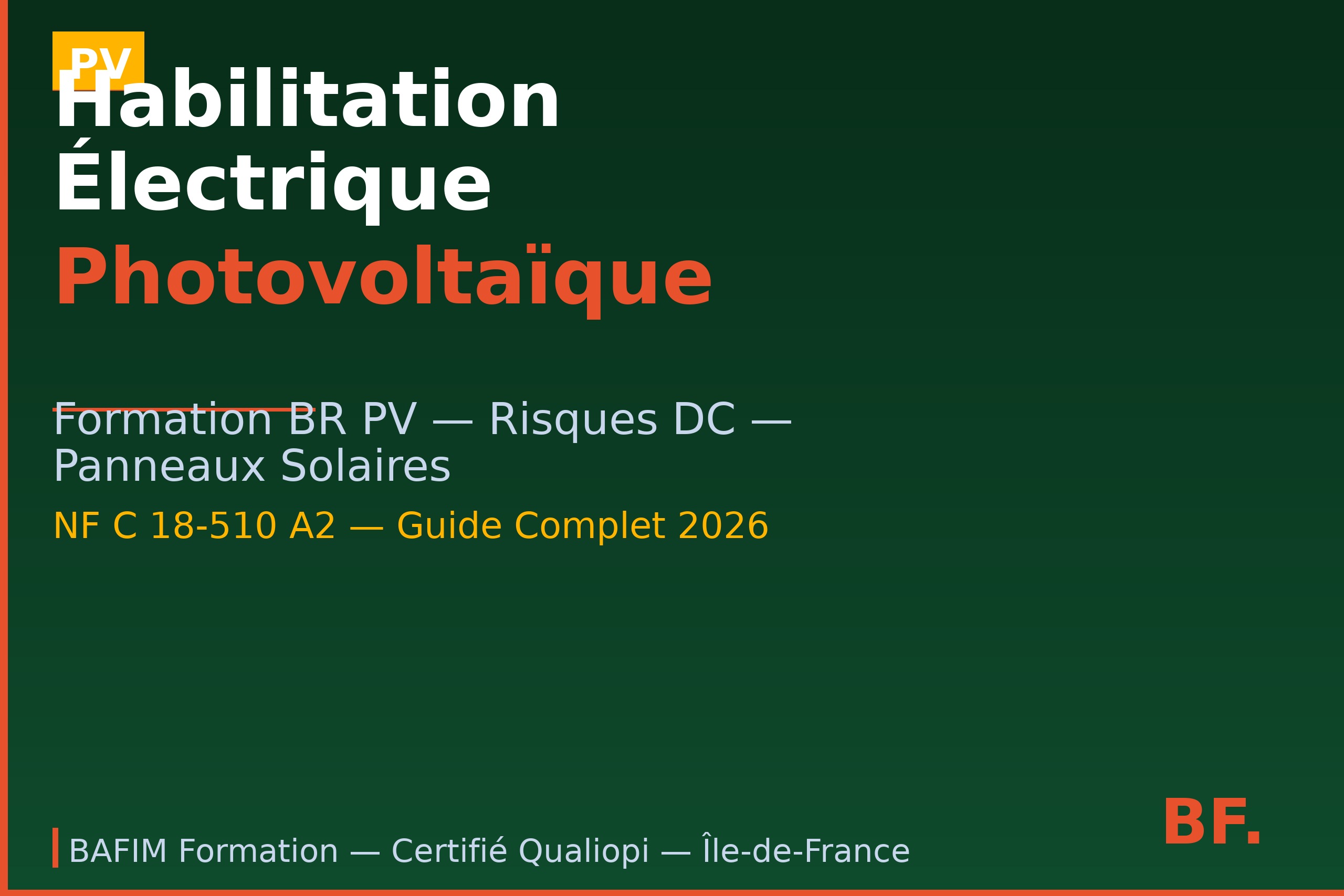 Habilitation électrique photovoltaïque BR PV - Formation NF C 18-510 - Installation panneaux solaires 2026