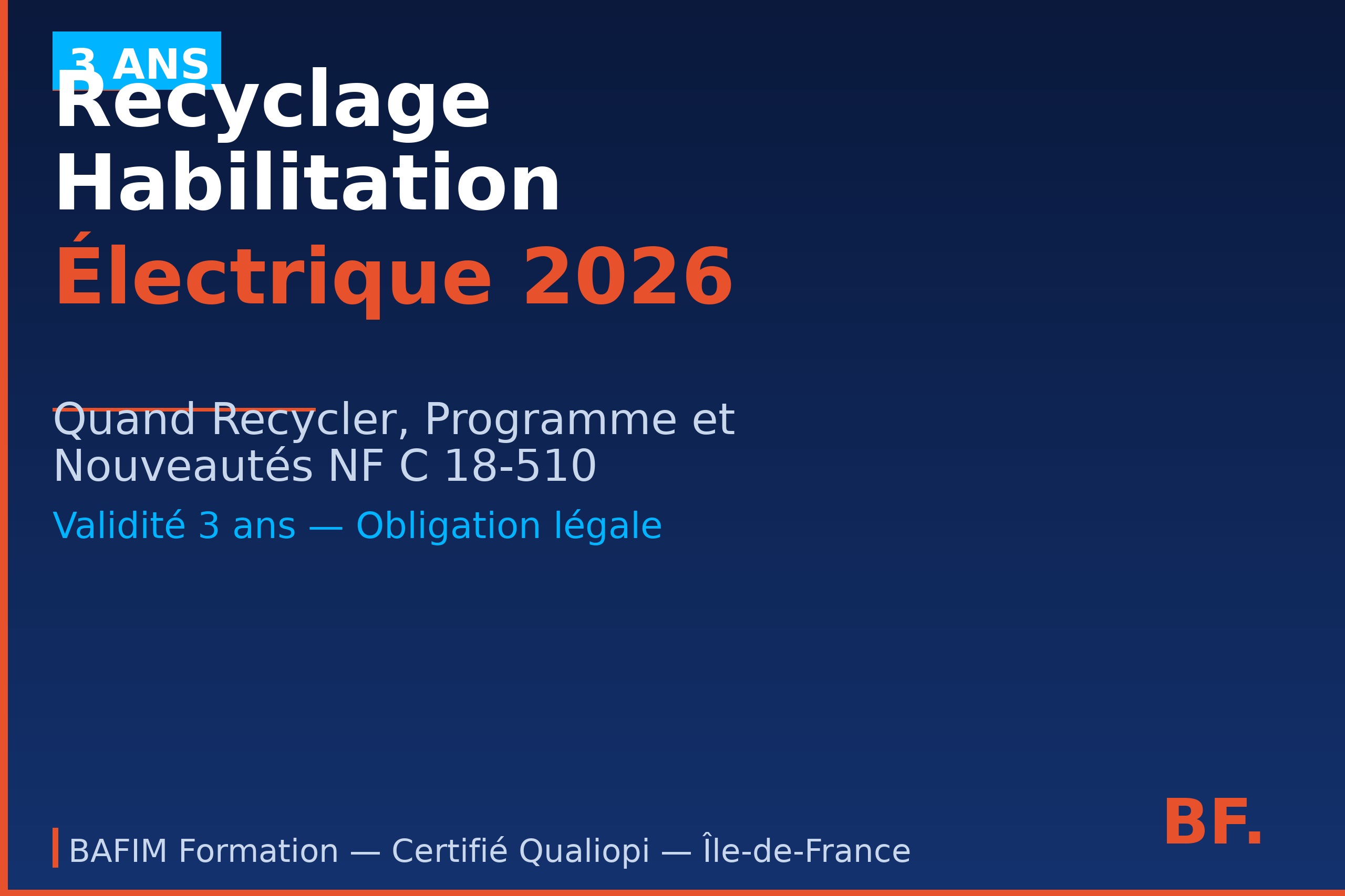 Recyclage habilitation électrique 2026 - Renouvellement NF C 18-510 - BAFIM Formation Qualiopi